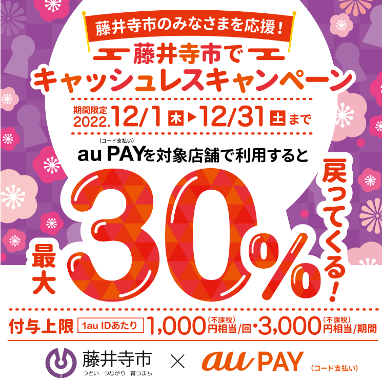 大阪府藤井寺市×au PAYキャンペーン｜au PAY