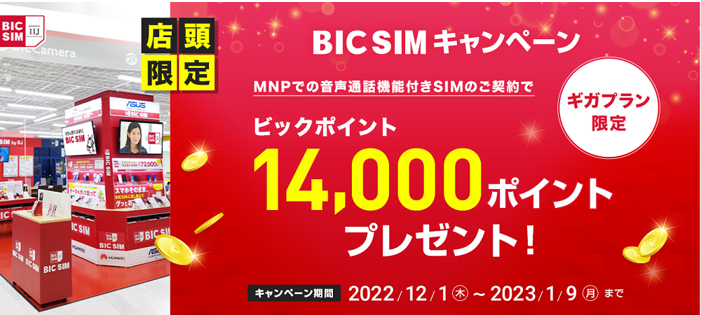 【店頭申し込み限定】BIC SIMキャンペーン｜ビックカメラの格安SIM・BIC SIM（ビックシム）