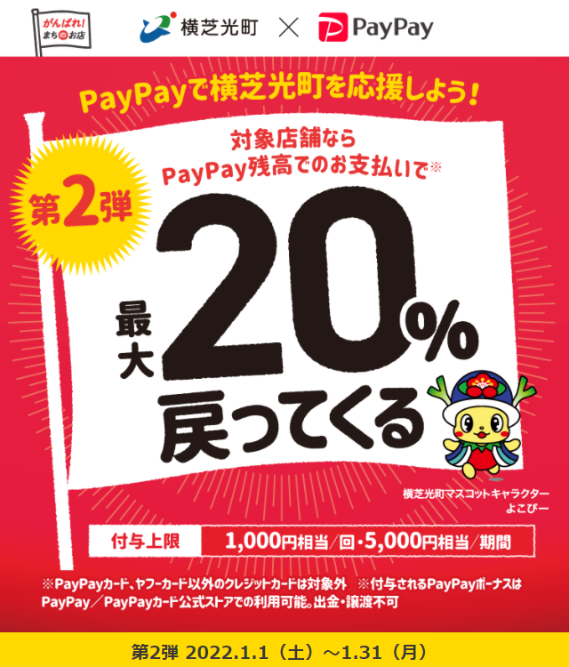 キャッシュレスで横芝光町のお店を応援キャンペーン | PayPay
