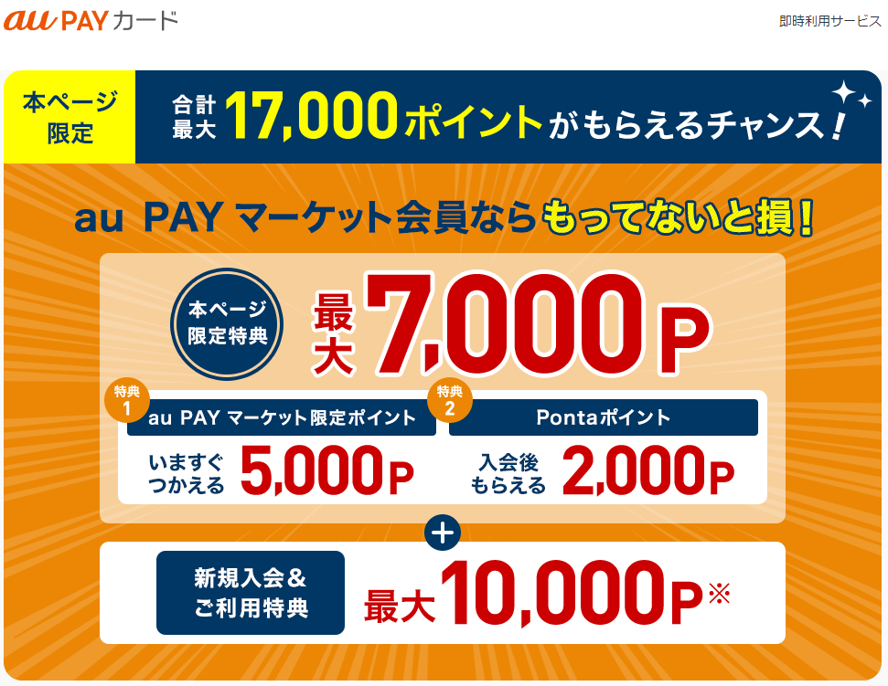 au PAY マーケットでつかえる7,000Pプレゼント｜au PAY カード
