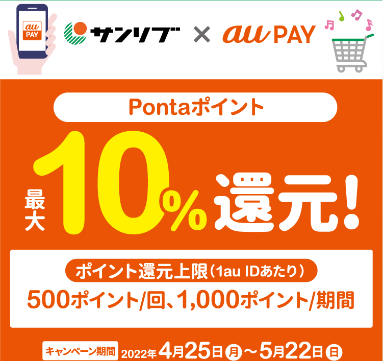 au PAY×サンリブ 10％還元キャンペーン