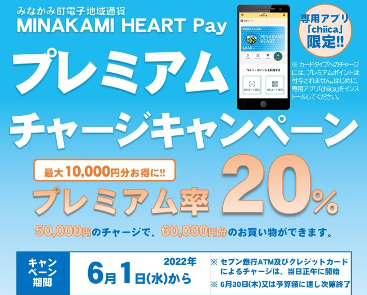 【キャンペーン】プレミアム率20％ チャージキャンペーンを開催！  |  MINAKAMI HEART Pay – みなかみを愛するひとの地域通貨