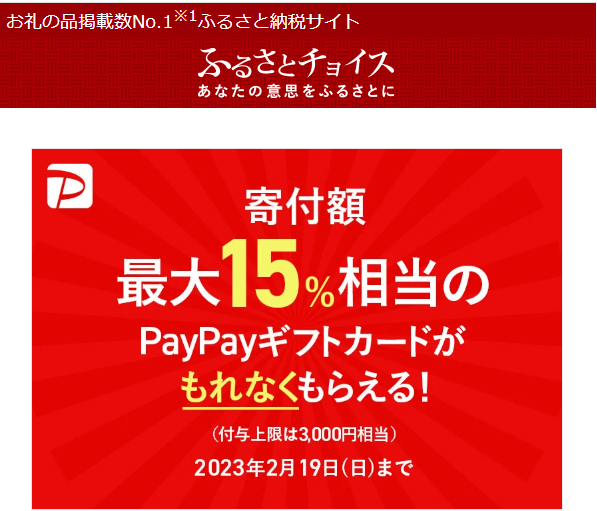 【対象者限定！最大15％還元】久しぶりの寄付でPayPayギフトカードがもれなくもらえる【ふるさとチョイス】