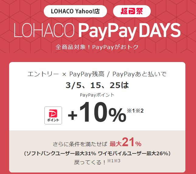 LOAHCO Yahoo!店 - LOHACO PayPay DAYS