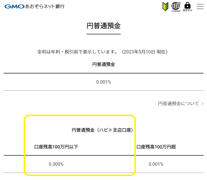 金利 | はじめての方へ | 個人口座 | GMOあおぞらネット銀行