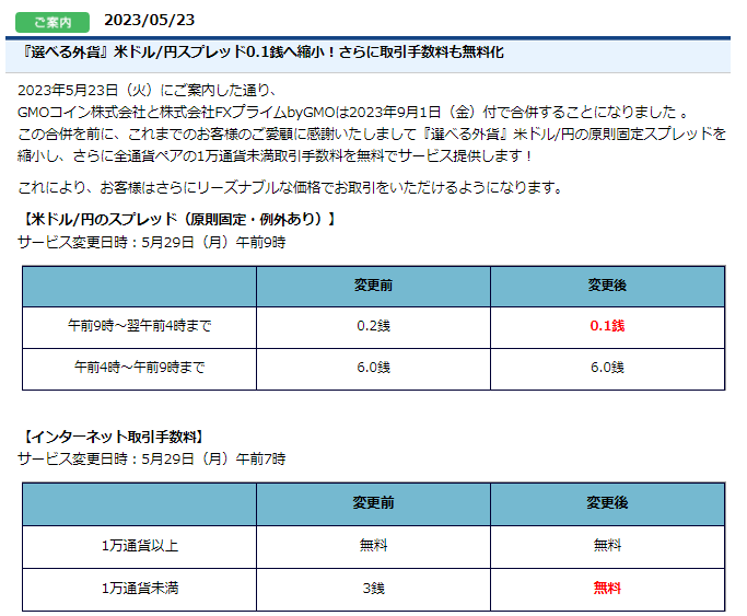『選べる外貨』米ドル/円スプレッド0.1銭へ縮小！さらに取引手数料も無料化