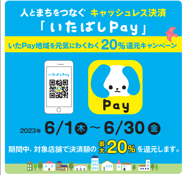 2023年6月に「いたPay地域を元気にわくわく20％還元キャンペーン」を実施します！｜いたばしPay