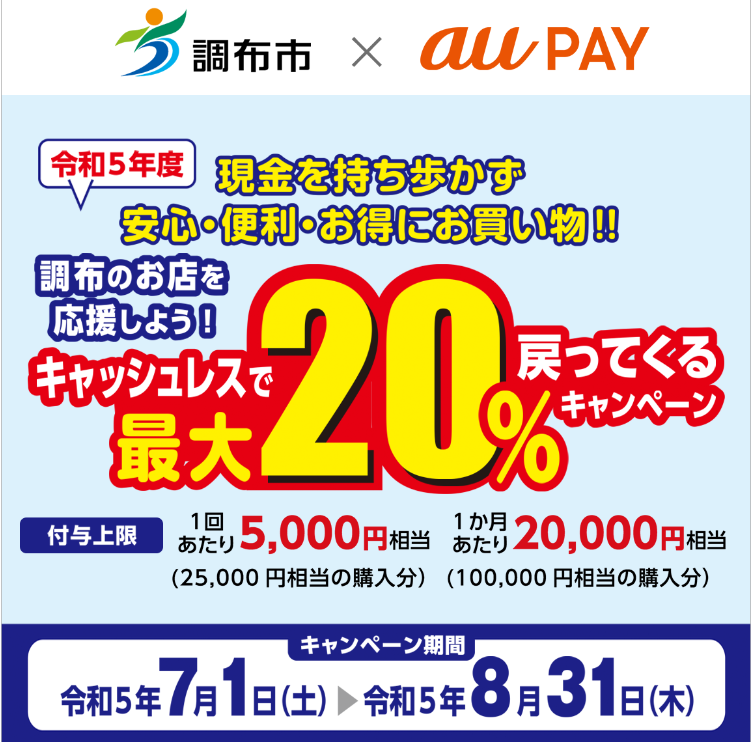 東京都調布市×au PAYキャンペーン