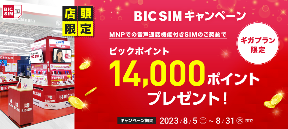 【店頭申し込み限定】BIC SIMキャンペーン｜ビックカメラの格安SIM・BIC SIM（ビックシム）