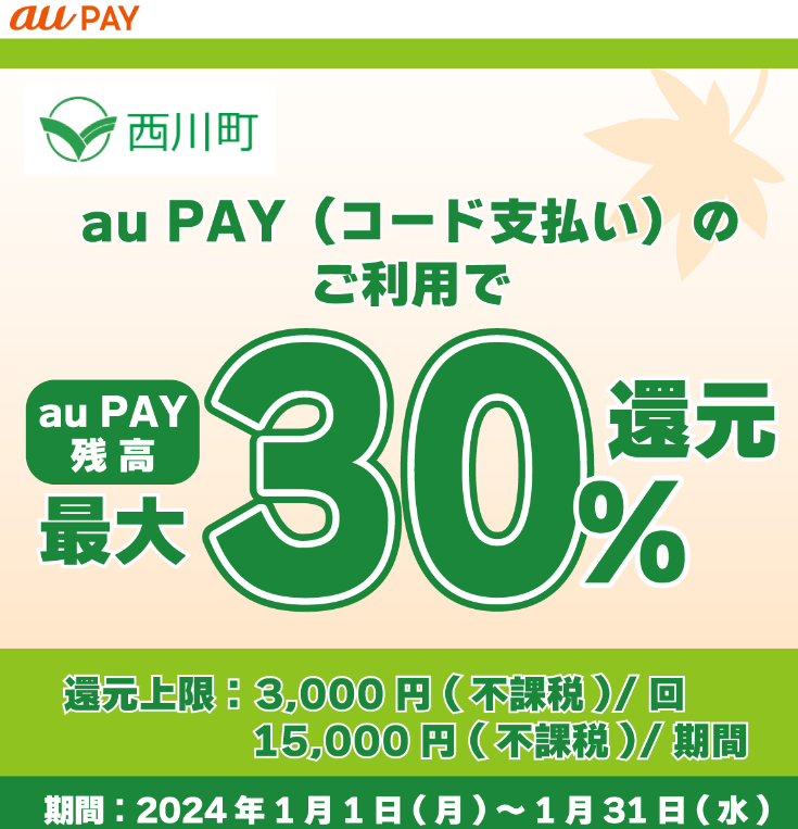 西川町の冬がアツい！キャッシュレスで最大30％戻ってくるキャンペーン｜au PAY