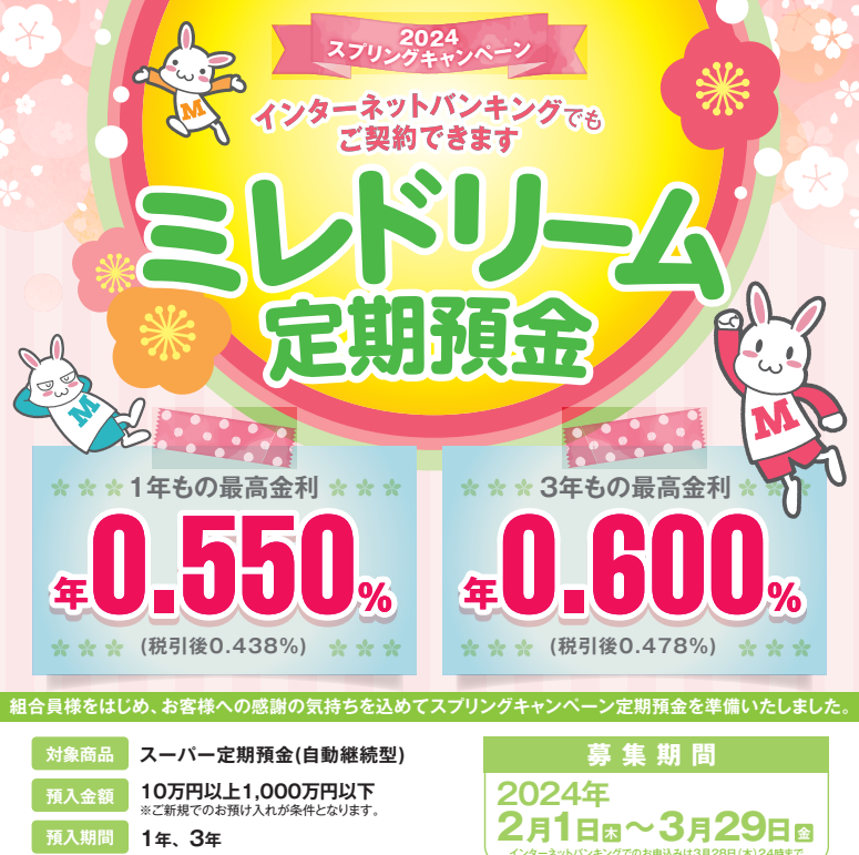ミレドリーム定期預金｜ミレ信用組合