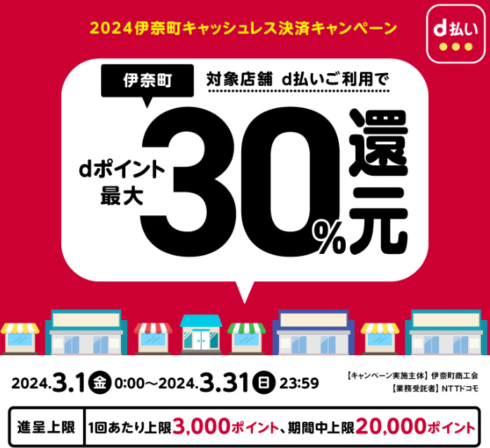 2024伊奈町キャッシュレス決済キャンペーン| d払い