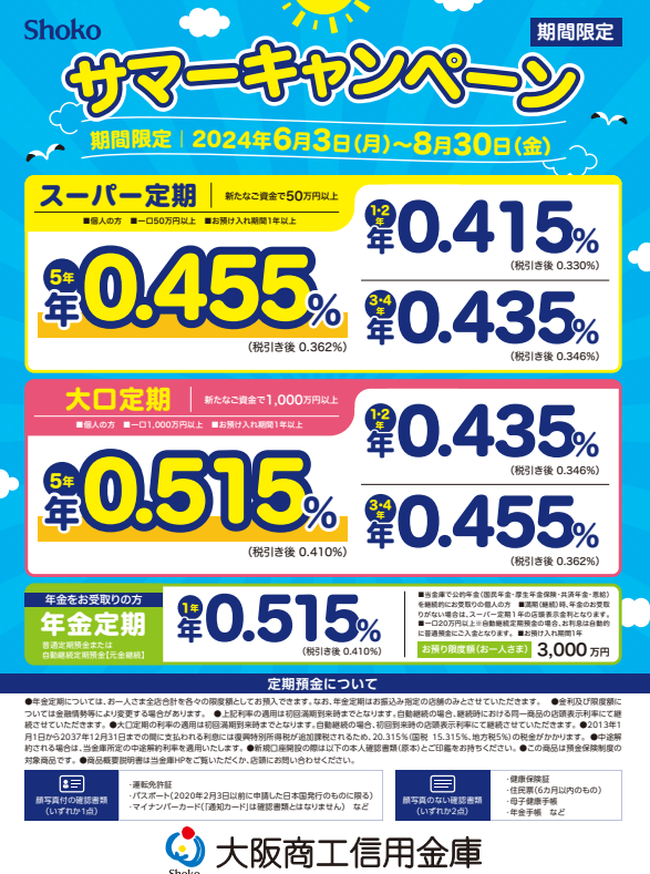 サマーキャンペーン｜大阪商工信用金庫