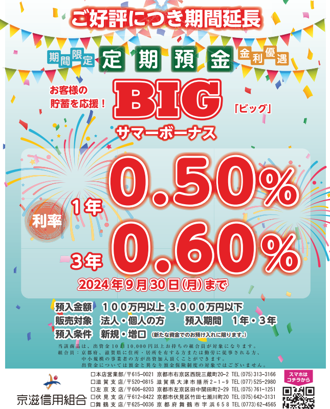 定期預金「BIG」｜京滋信用組合