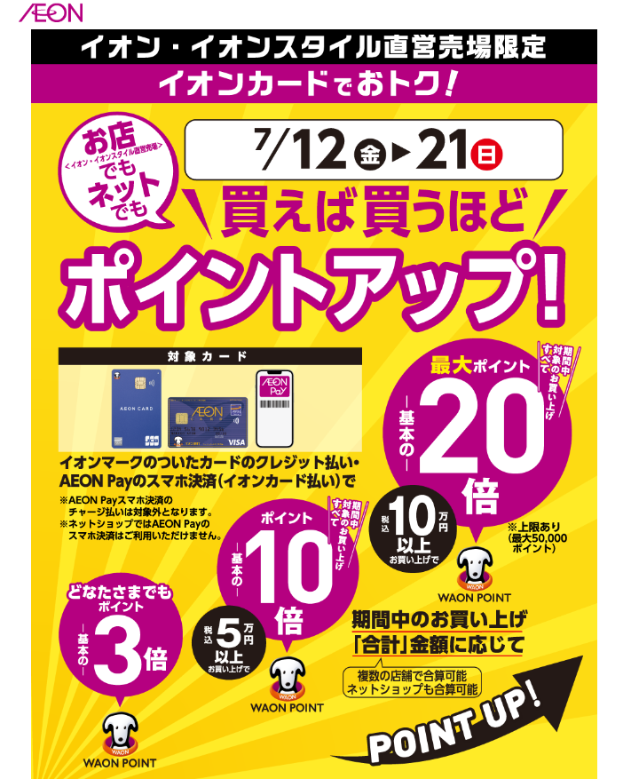 お店でも！ネットでも！買えば買うほどポイントアップ！｜イオン