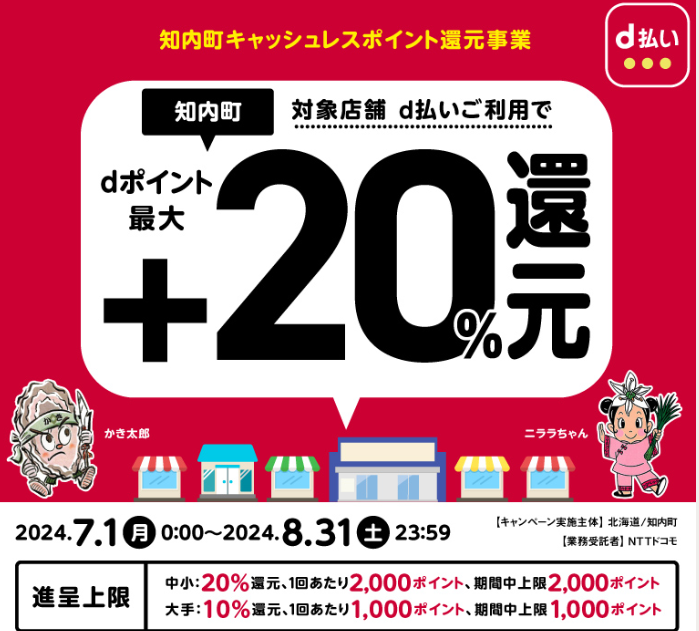 知内町キャッシュレスポイント還元事業 | d払い