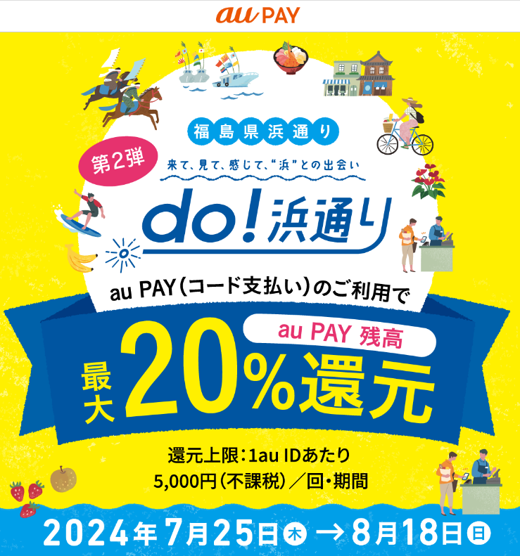 「do！浜通り」キャッシュレス・ポイント還元キャンペーン (12市町村)｜au PAY