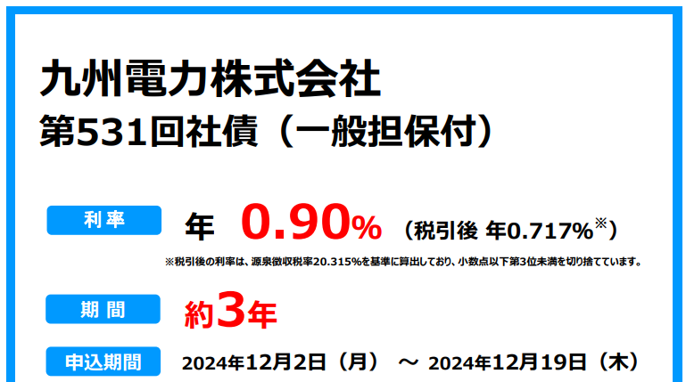 九州電力株式会社第531回社債 | ＳＭＢＣ日興証券