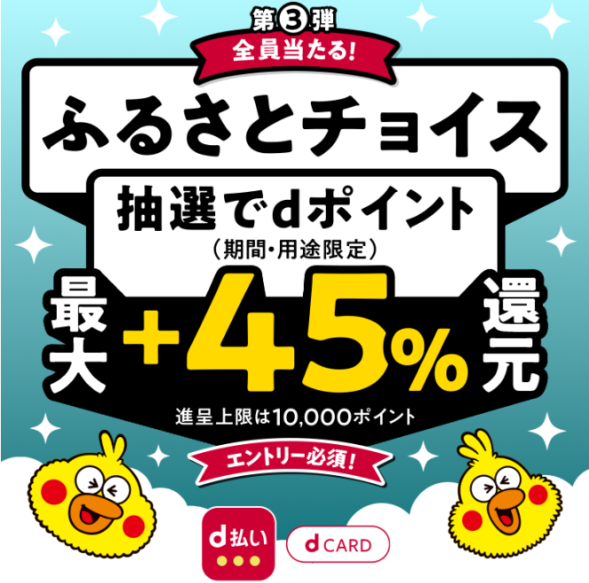全員に当たる！抽選で最大＋45%還元​|２０２４ふるさとチョイス年末キャンペーン【第3弾】│キャンペーン期間 2024年11 月26日（火）0：00～2024年12月31日（火）23：59
