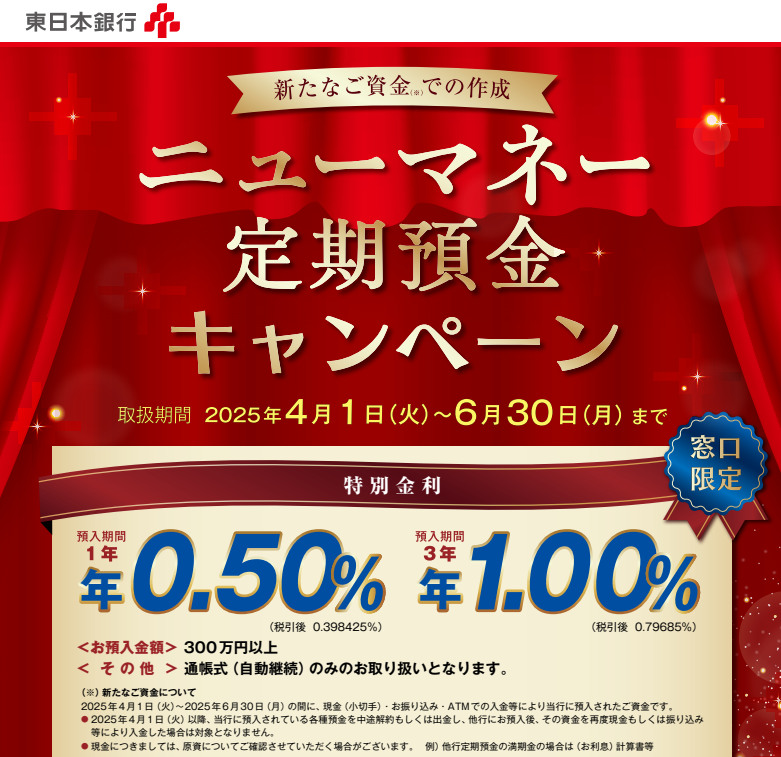 ニューマネー定期預金｜東日本銀行
