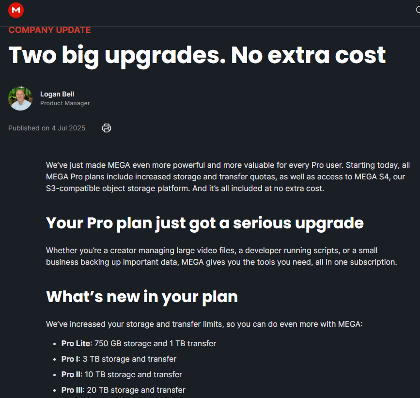 Two big upgrades. No extra cost - MEGA Blog